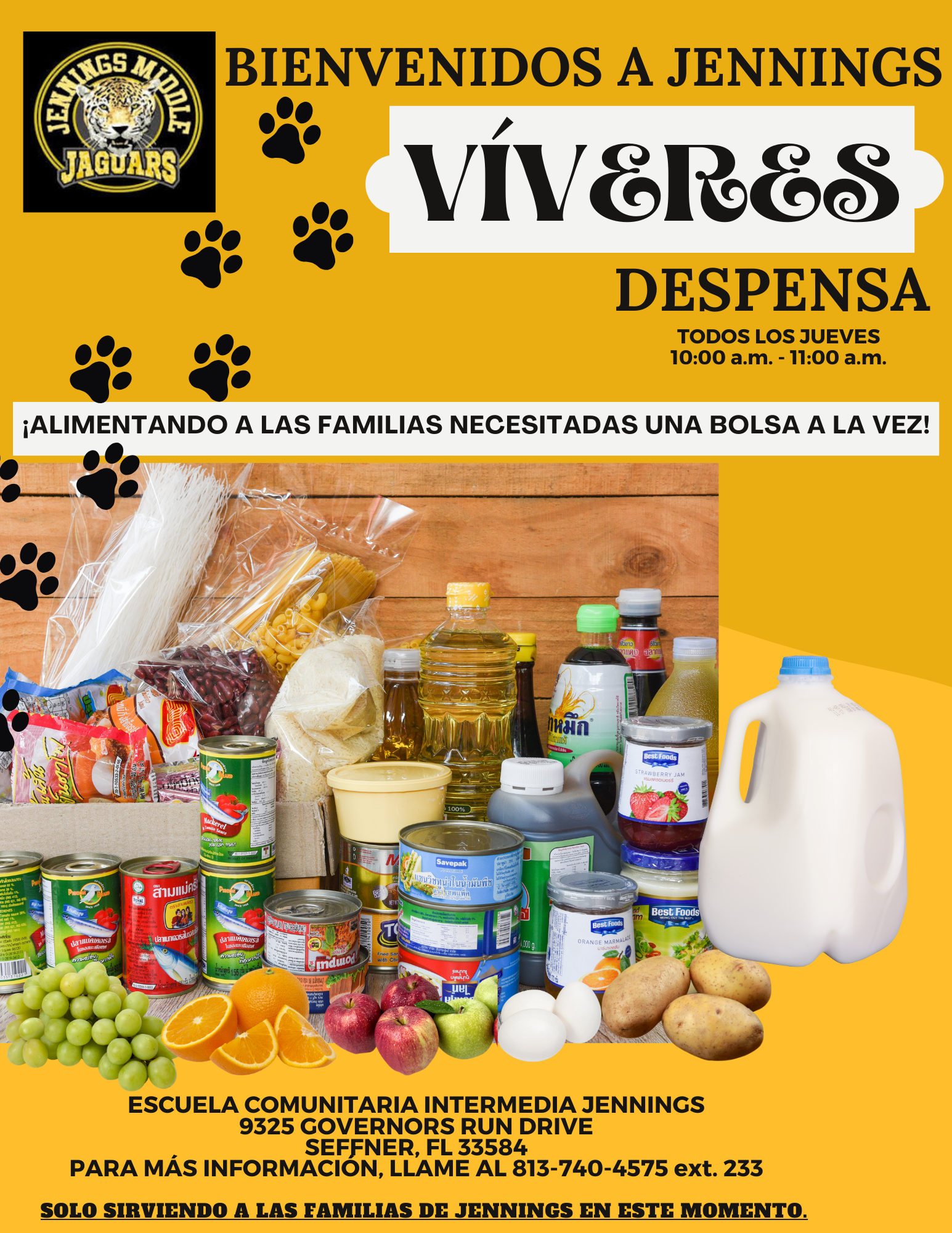 Viveres Despensa todos los Jueves 10 am -11 am